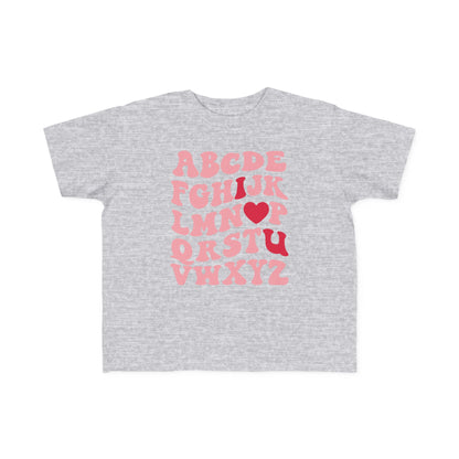 I Heart You Alphabet Valentine's Day Toddler Tee | MORE COLORS
