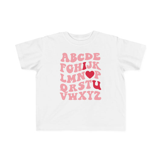 I Heart You Alphabet Valentine's Day Toddler Tee | MORE COLORS